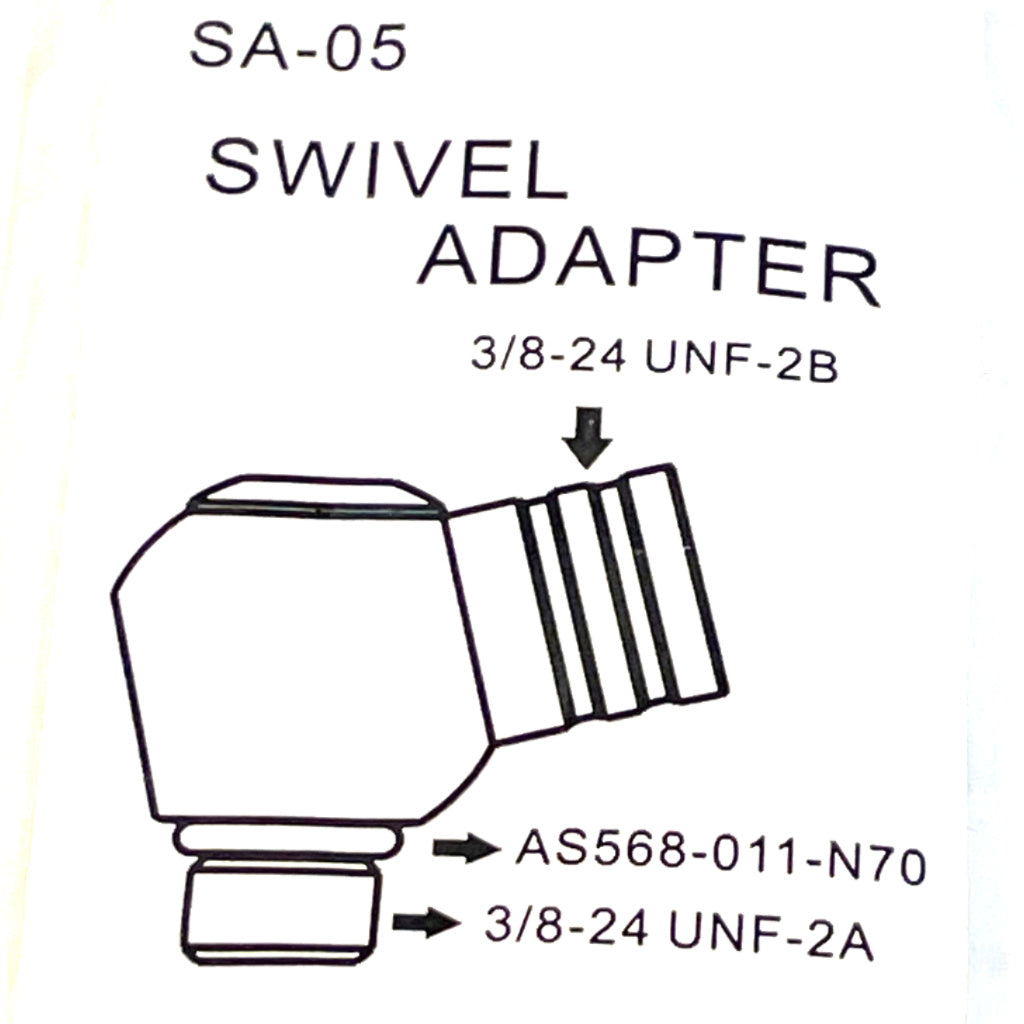 Swivel Adapter, 3/8 UNF männlich, 3/8 UNF weiblich