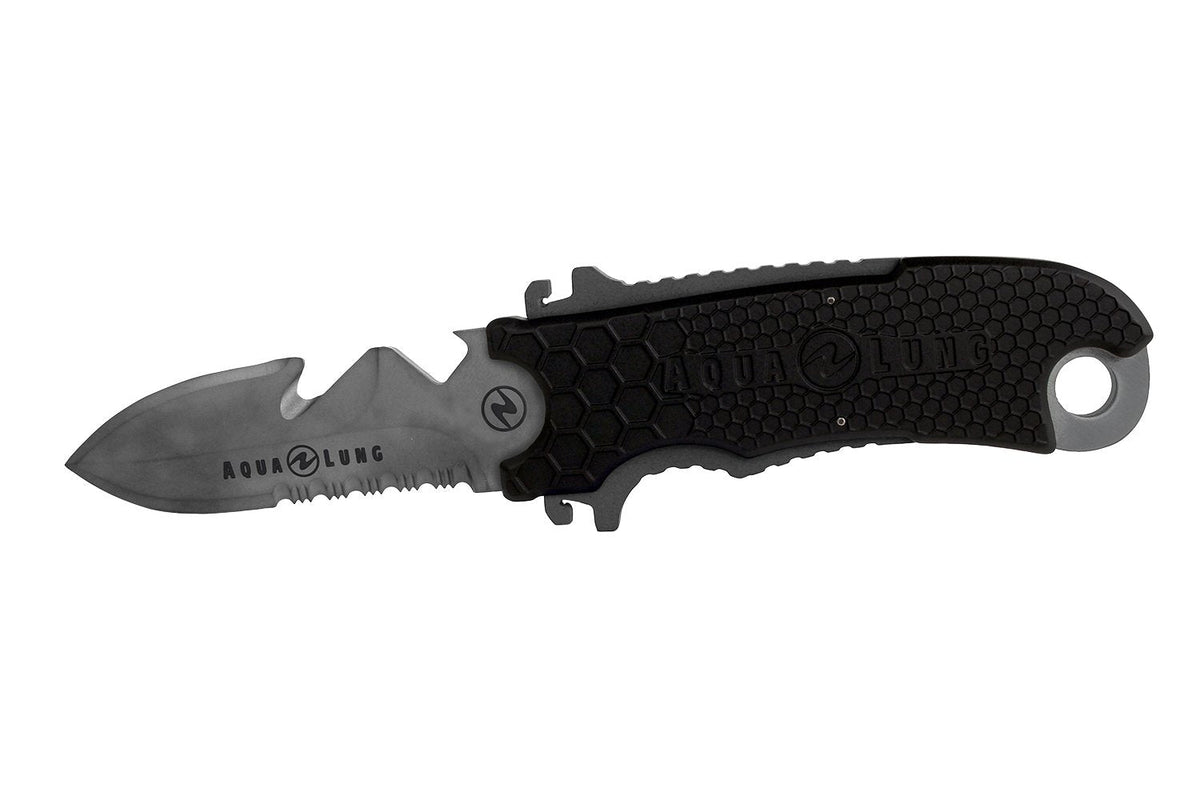 Aqualung Messer Small Squeeze Titanium + Spitz - Tauchen-Online-Shop von TAUCHEN-HAMBURG