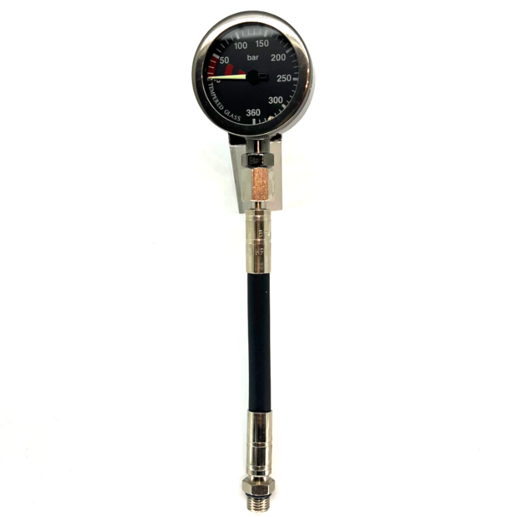 Stage Manometer Pro, 52mm, PVD - black + HD Schlauch 15cm